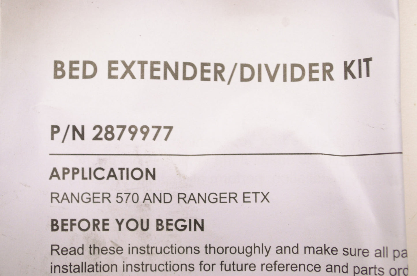 New OEM Polaris Mid-Size Ranger Bed Extension Kit NOS
