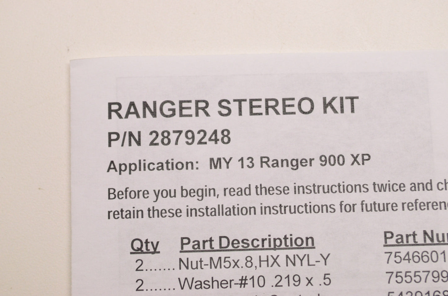New OEM Polaris Dash Mounted Audio Kit NOS