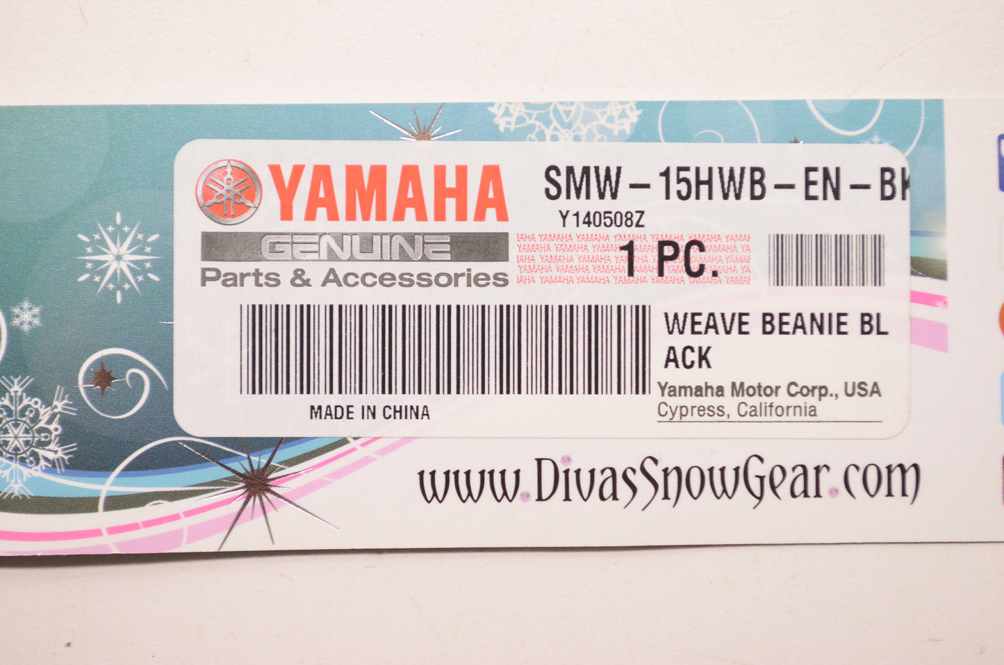 OEM Yamaha SMW-15HWB-EN-BK Black Weave Beanie NOS