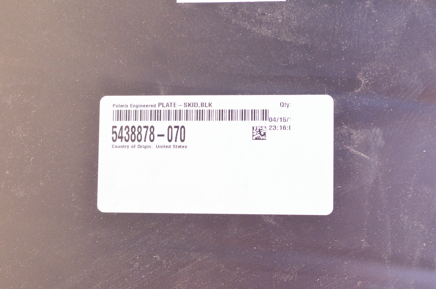 OEM Polaris 5438878-070 Black Skid Plate NOS