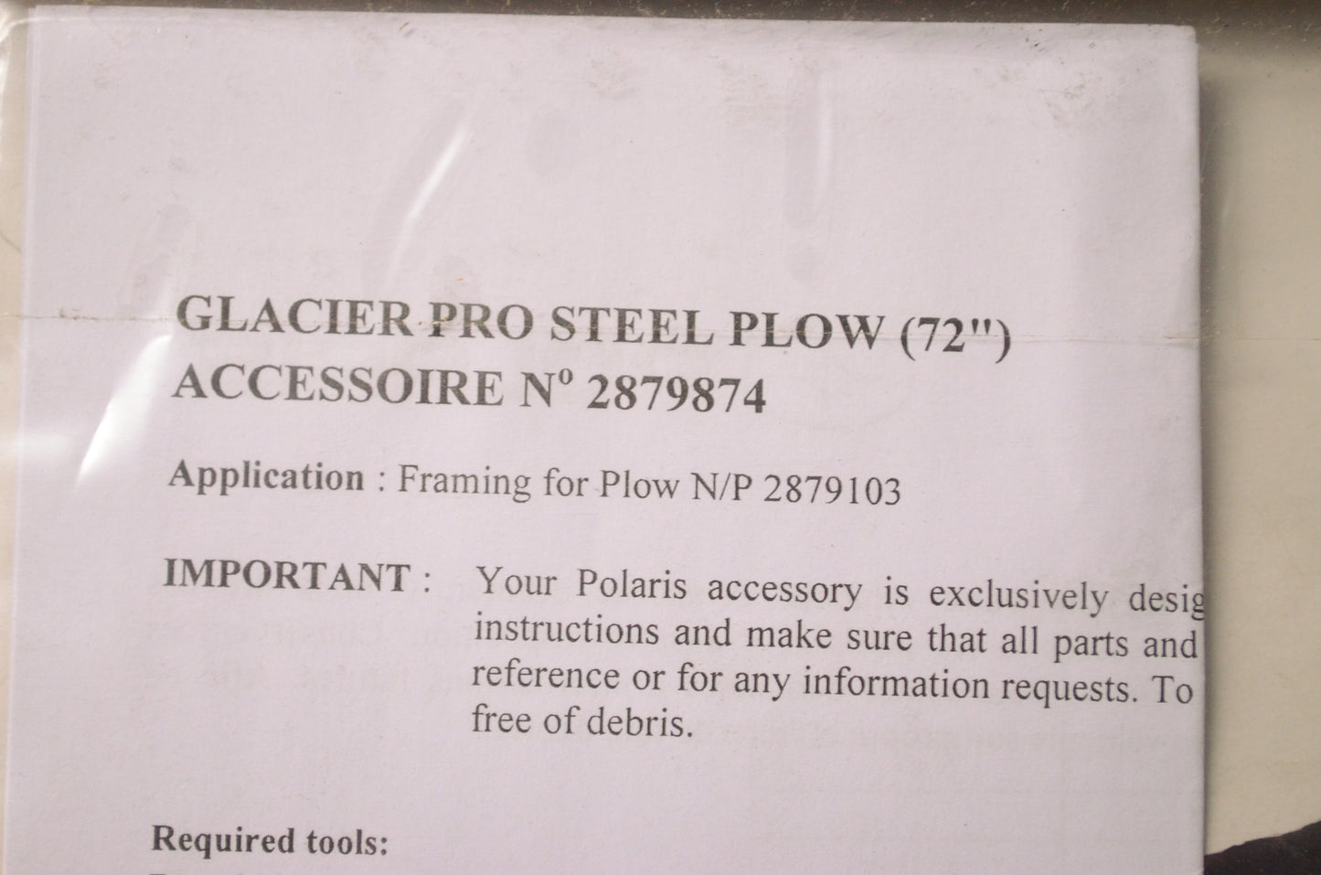 New OEM Polaris Glacier Pro 72' Snow Plow Blade NOS