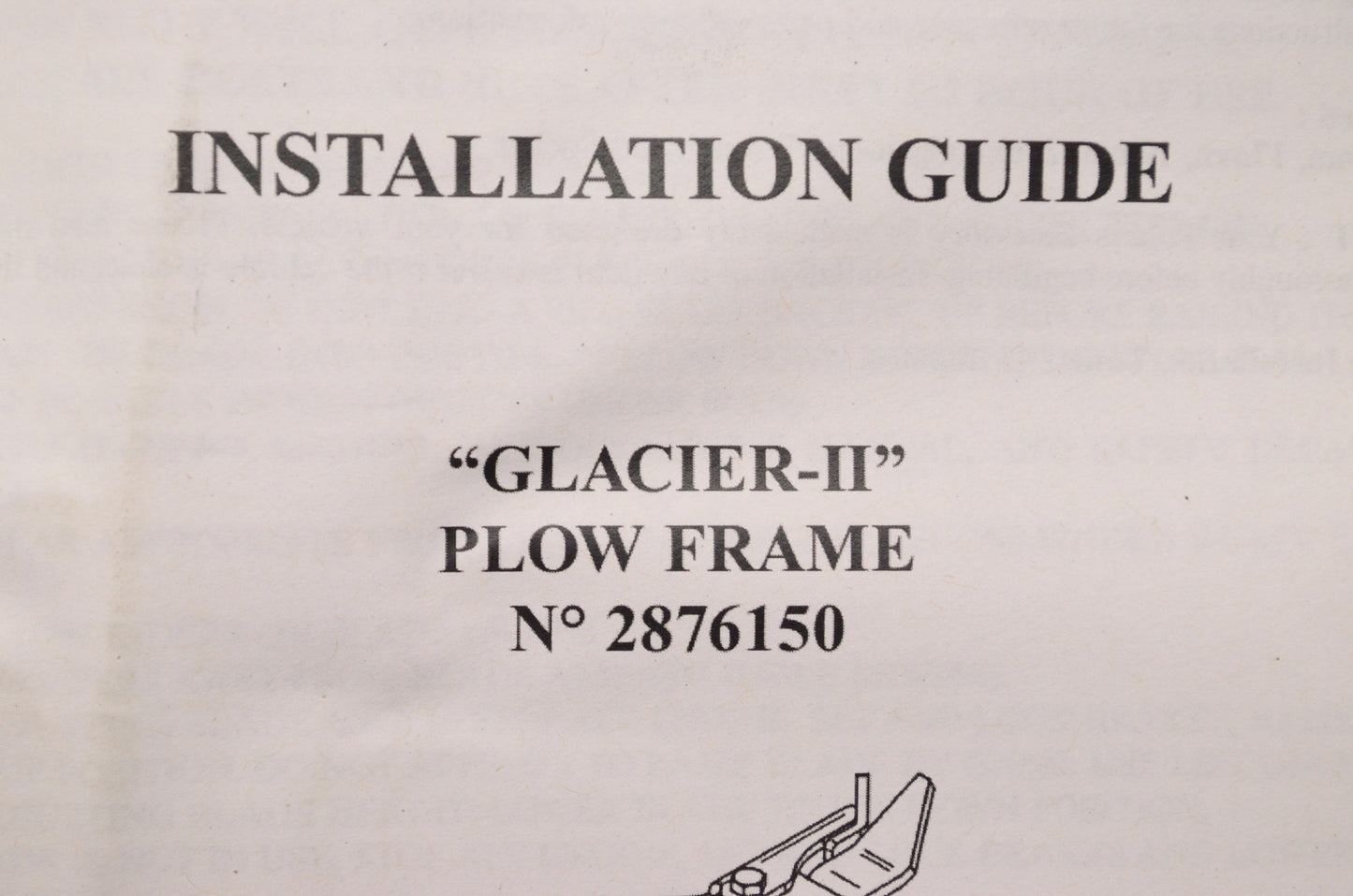 Glacier II Snow Plow Mount NOS
