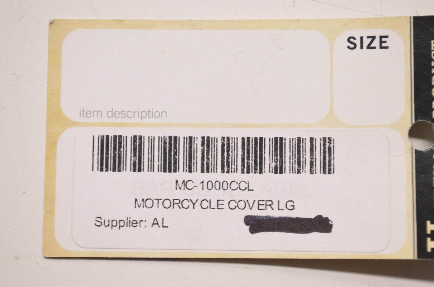 Ultimate Product MC-1000CCL Motorcycle Cover Large NOS