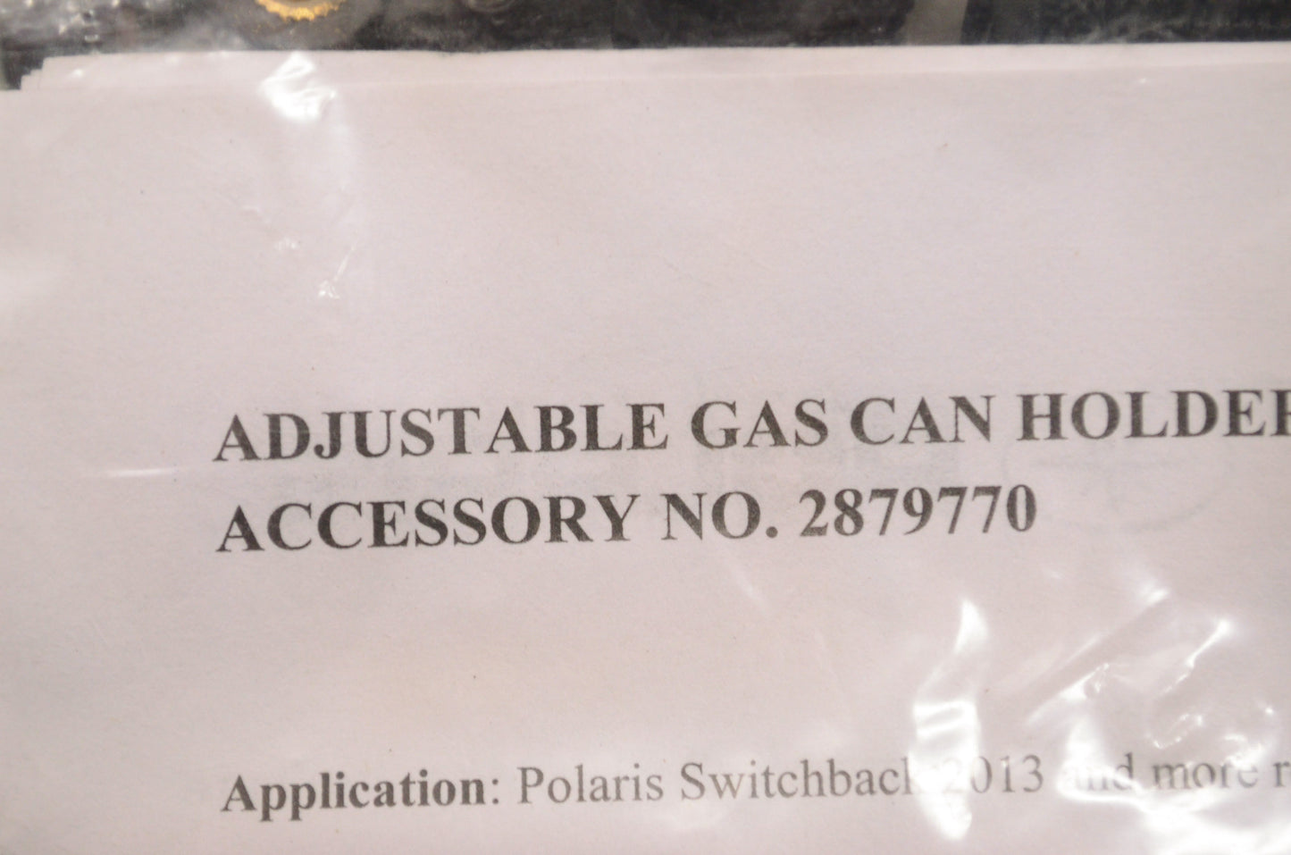 Adjustable Black Fuel Can Rack NOS