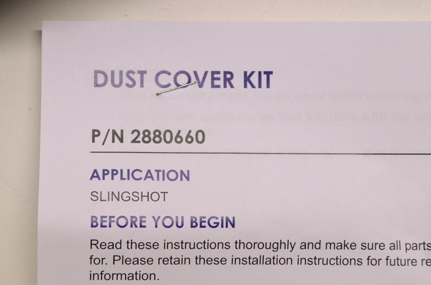 New OEM Polaris Dust Cover NOS