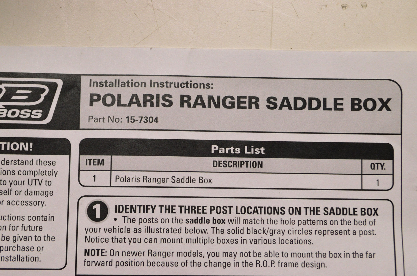 New QuadBoss Ranger Bed Box NOS