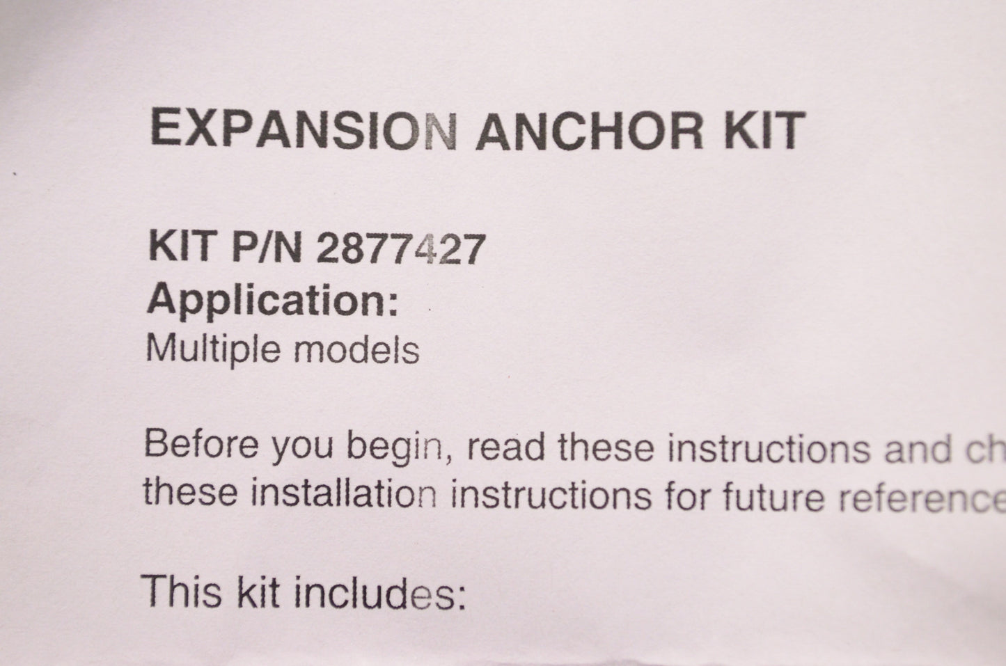 New OEM Polaris Expansion Anchor Kit NOS
