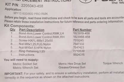 Front Suspension Lower Control Arm Replacement NOS