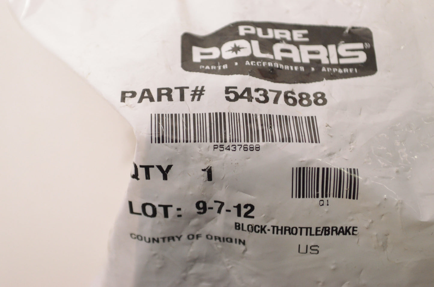 OEM Polaris 5437688 Throttle/Brake Block