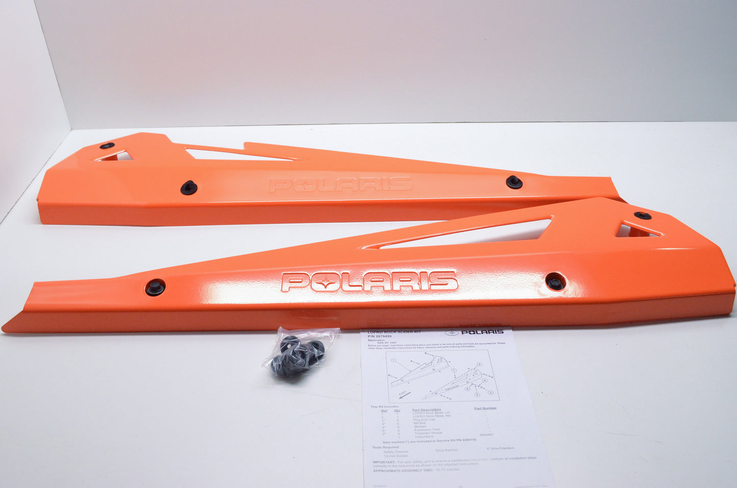 OEM Polaris 2879498-589 Orange Lopro Rock Slider Kit NOS