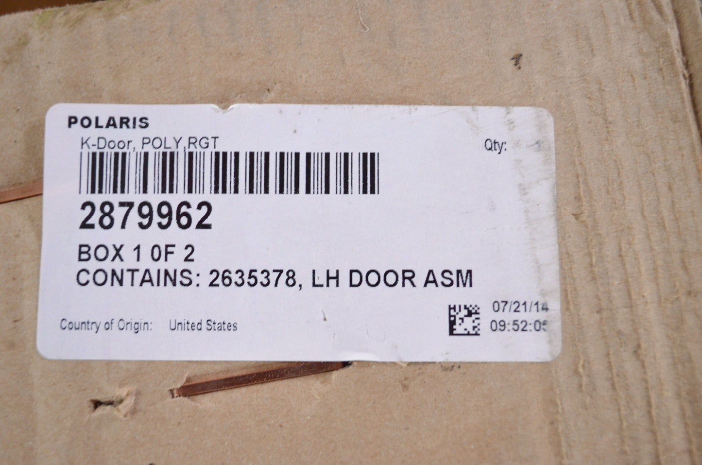 New OEM Polaris Poly Door Kit NOS