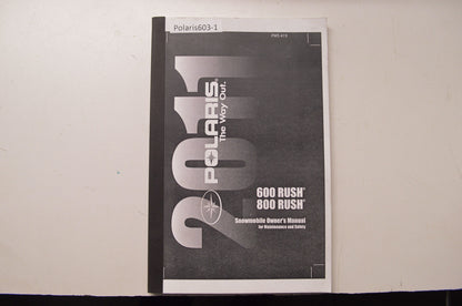 OEM Polaris 9922829 Owner's Manual 11 6/800 RUSH/PRO-RIDE NOS