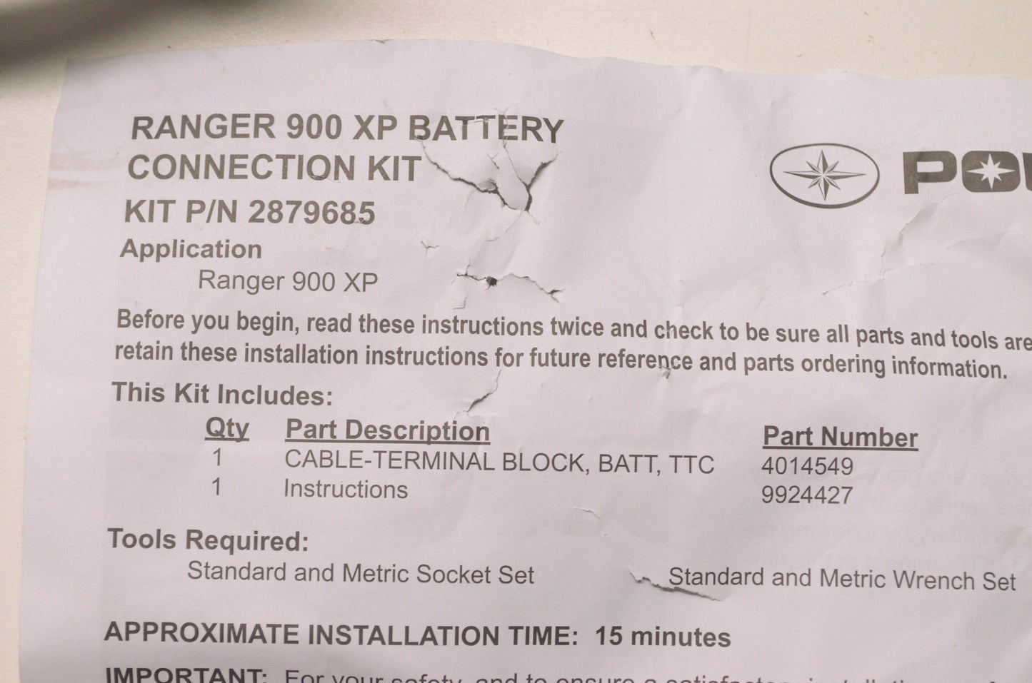 New OEM Polaris Battery Connection Kit NOS