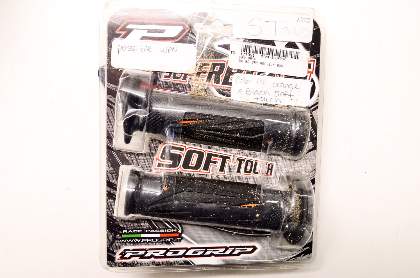 New Pro Grip Soft Touch Racing Grips Orange Black NOS