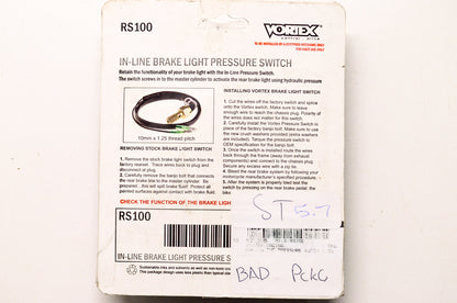 New Vortex Racing Brake Inline Pressure Switch Sensor NOS
