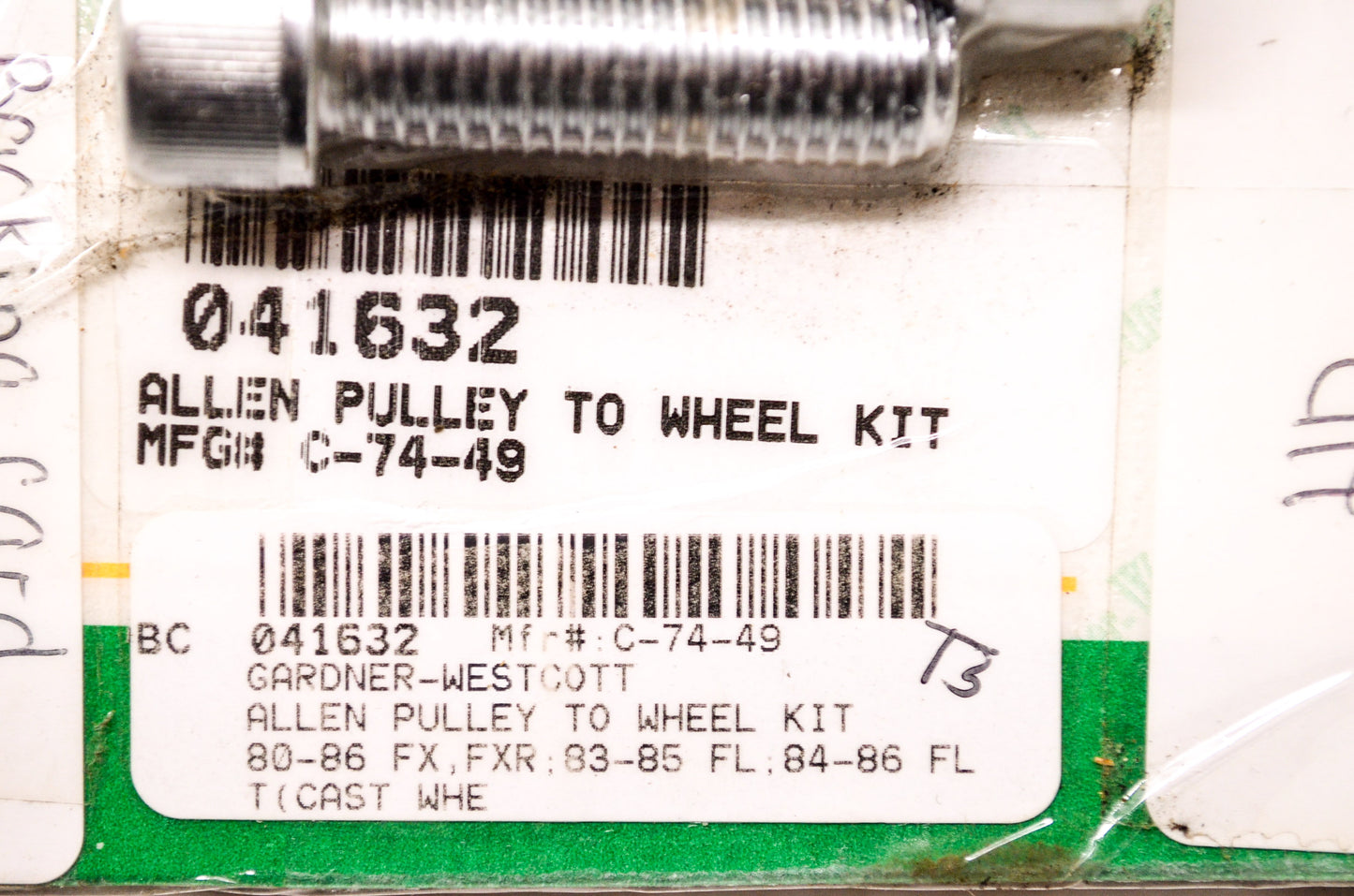 Gardner-Westcott 041632, C-74-49 Allen Pulley To Wheel Kit NOS
