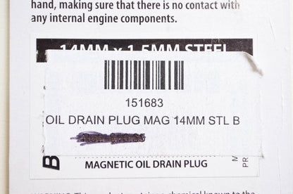 New Bike Master 14MM Oil Drain Plug Mag NOS