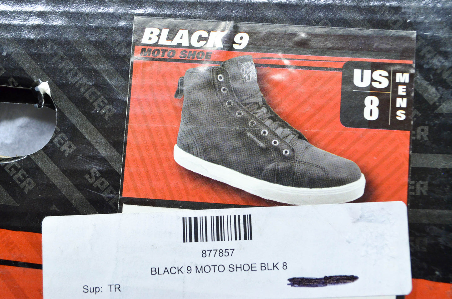 New Speed and Strength Black 9 Size 8 Moto Shoe NOS