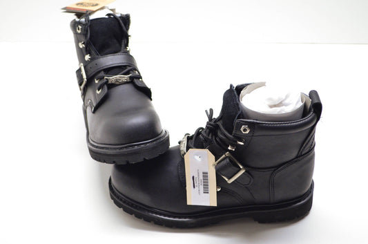 River Road 2322457 Men's Black Crossroad Buckle Boot Pair Size 9 NOS