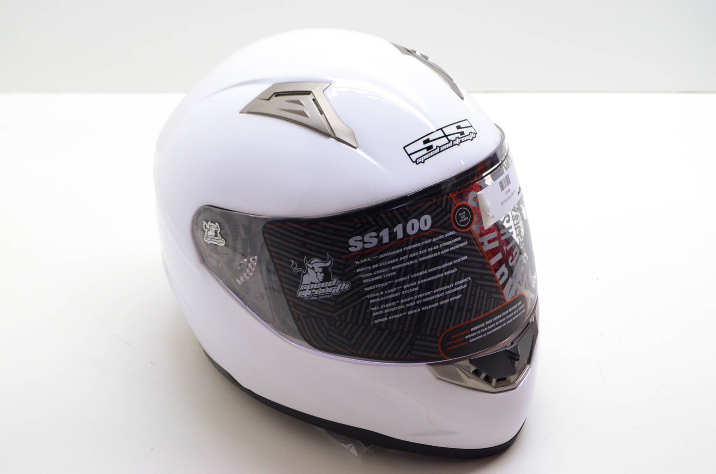 New Speed and Strength Solid White XL SS1100 Helmet NOS