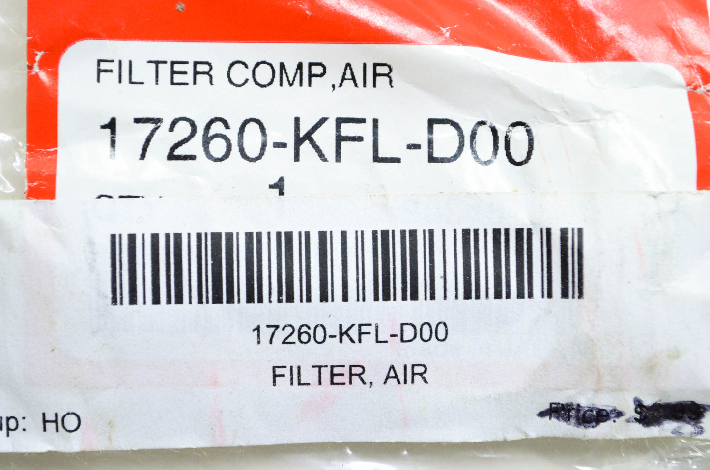 OEM Honda 17260-KFL-D00 Air Filter NOS