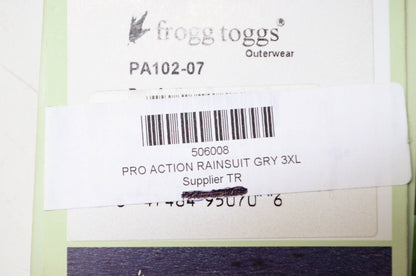 3XL Gray Pro Action Rain suit NOS