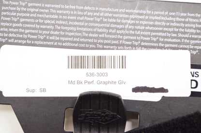 Medium Black Graphite Glove NOS