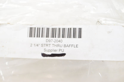 New Hard Krome 2 1/4' Straight Thru Baffle NOS