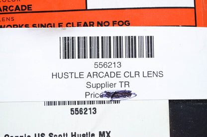 Scott 556213 Blue Hustle Arcade Clear Lens Goggle NOS