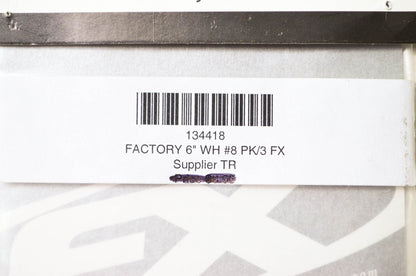 6' Factory White '8' Sticker Qty 3 NOS