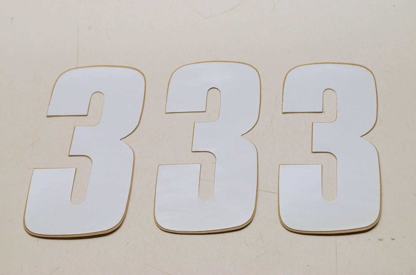 White 6' '3' Sticker Qty 3 NOS
