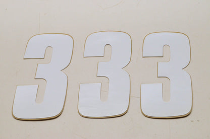 White 6' '3' Sticker Qty 3 NOS