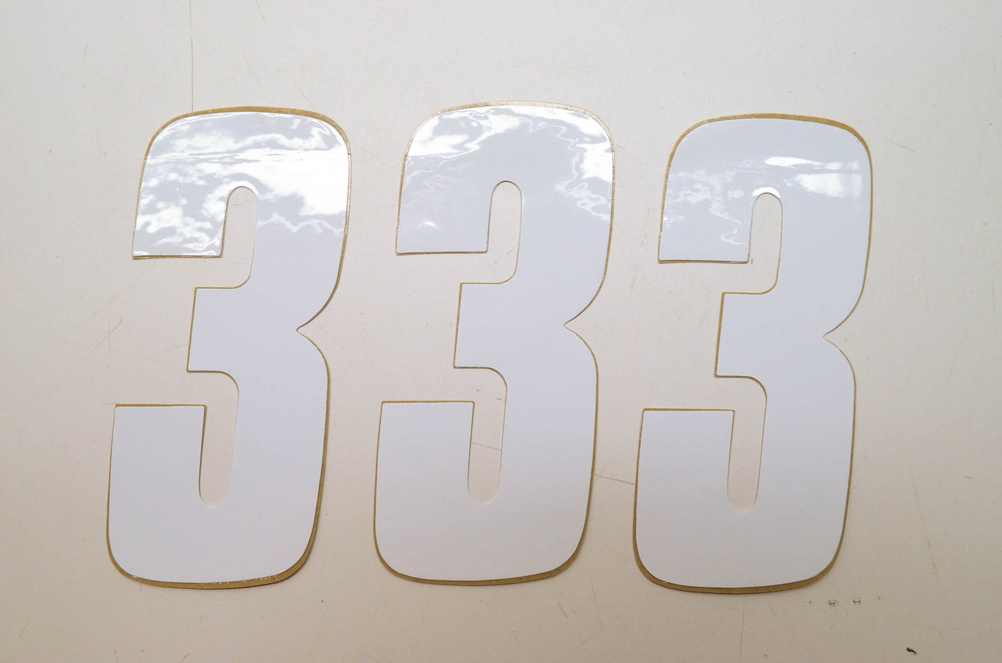 White 6' '3' Sticker Qty 3 NOS