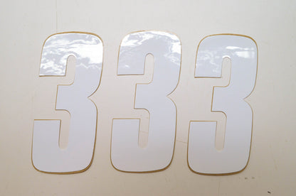 White 6' '3' Sticker Qty 3 NOS