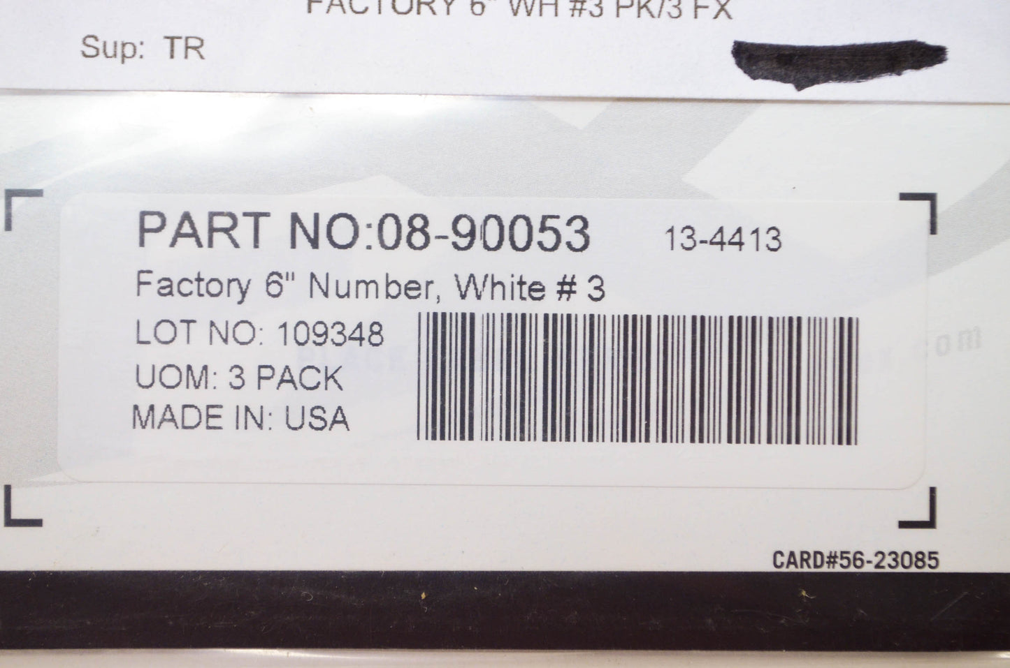 White 6' '3' Sticker Qty 3 NOS