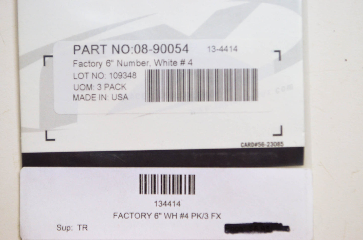 Factory Effex 08-90054, 134414 White 6' '4' Sticker Qty 3 NOS