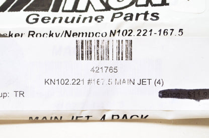 New Mikuni Main Jet Size 167.5 NOS