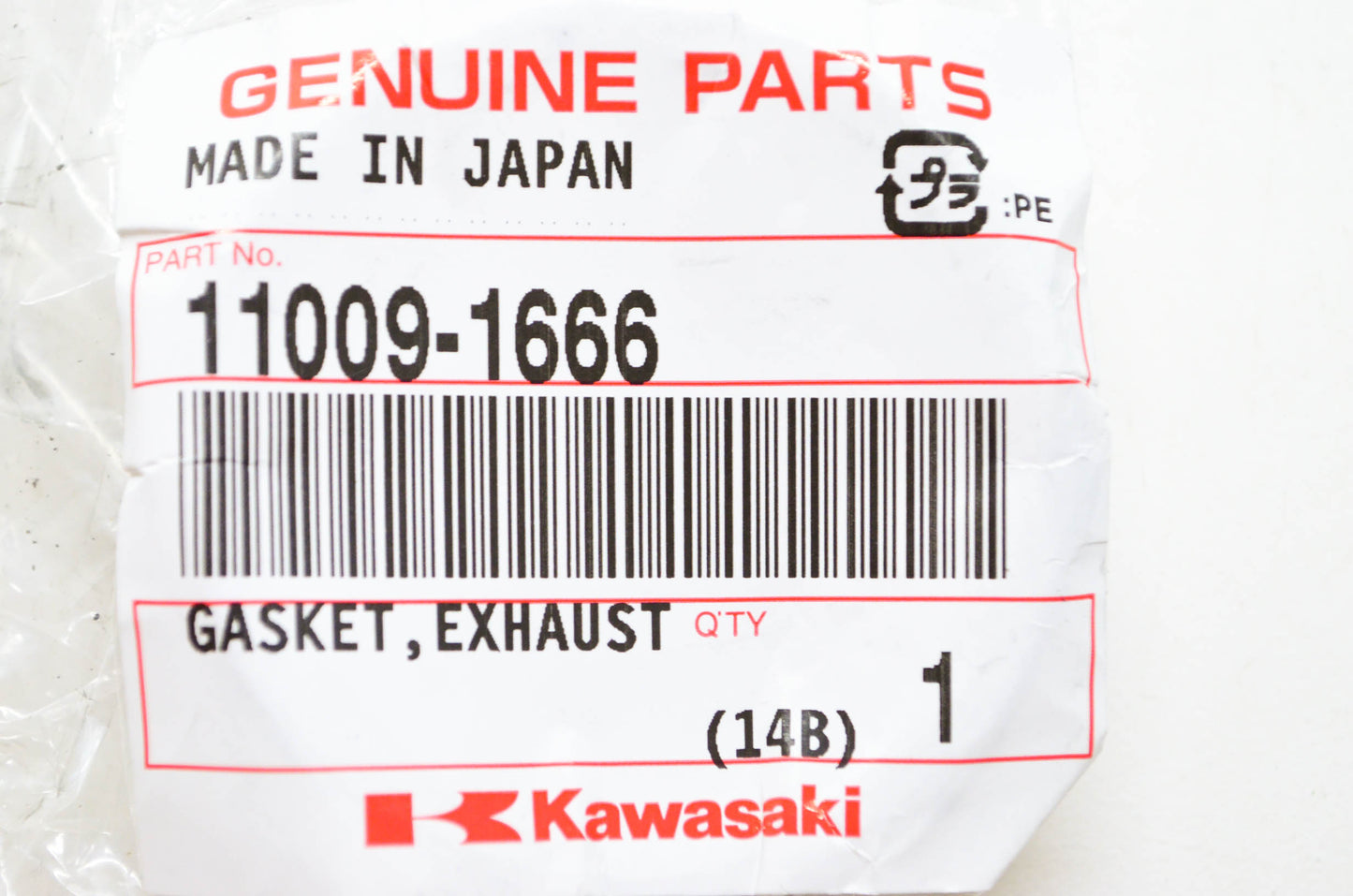 OEM Kawasaki 11009-1666 Exhaust Pipe Connecting Gasket NOS