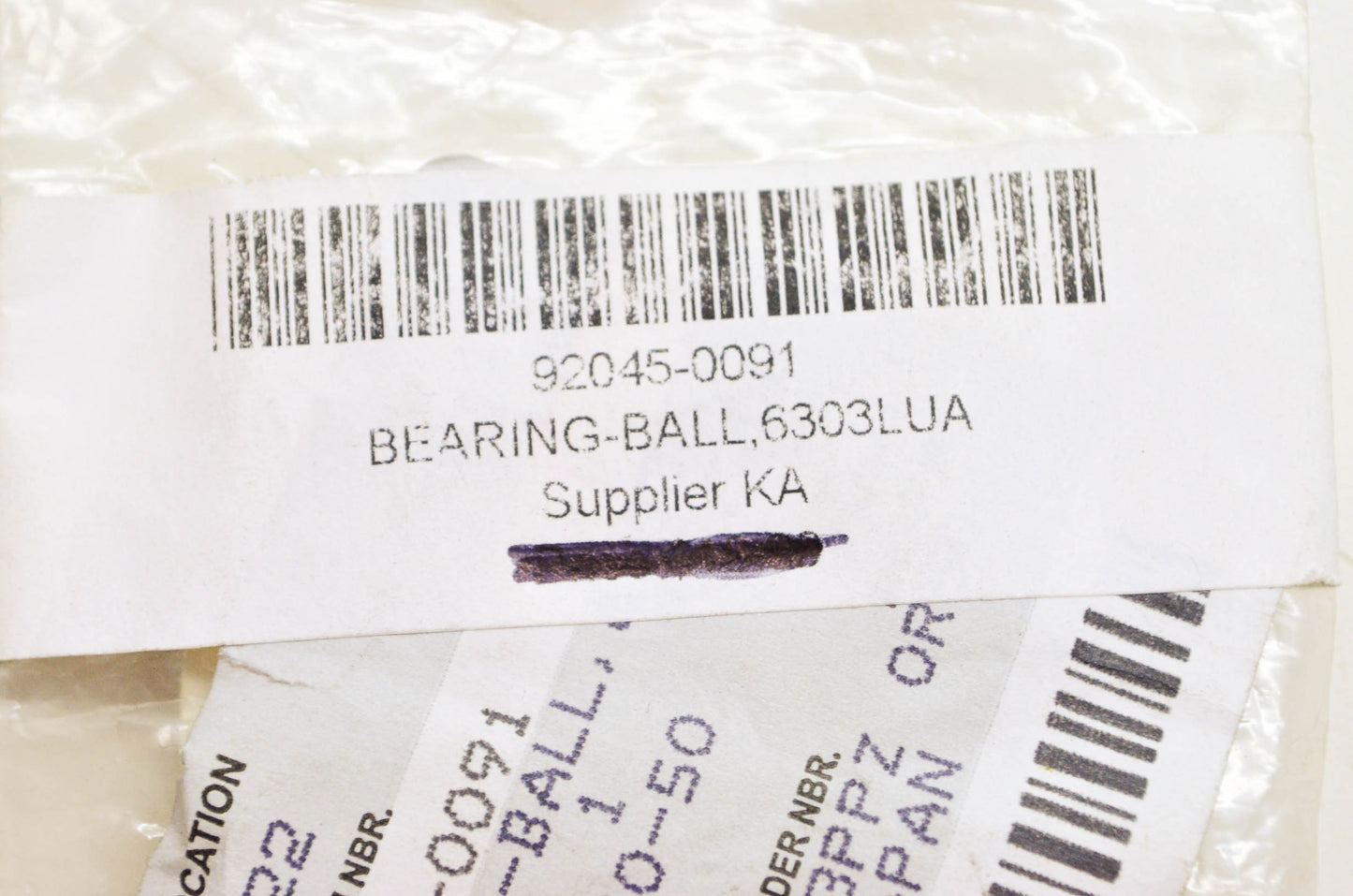 OEM Kawasaki 92045-0091 Ball Bearing 6303LUA NOS