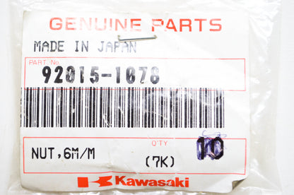 OEM Kawasaki 92015-1078 Flanged Nut 6mm Qty 6 NOS