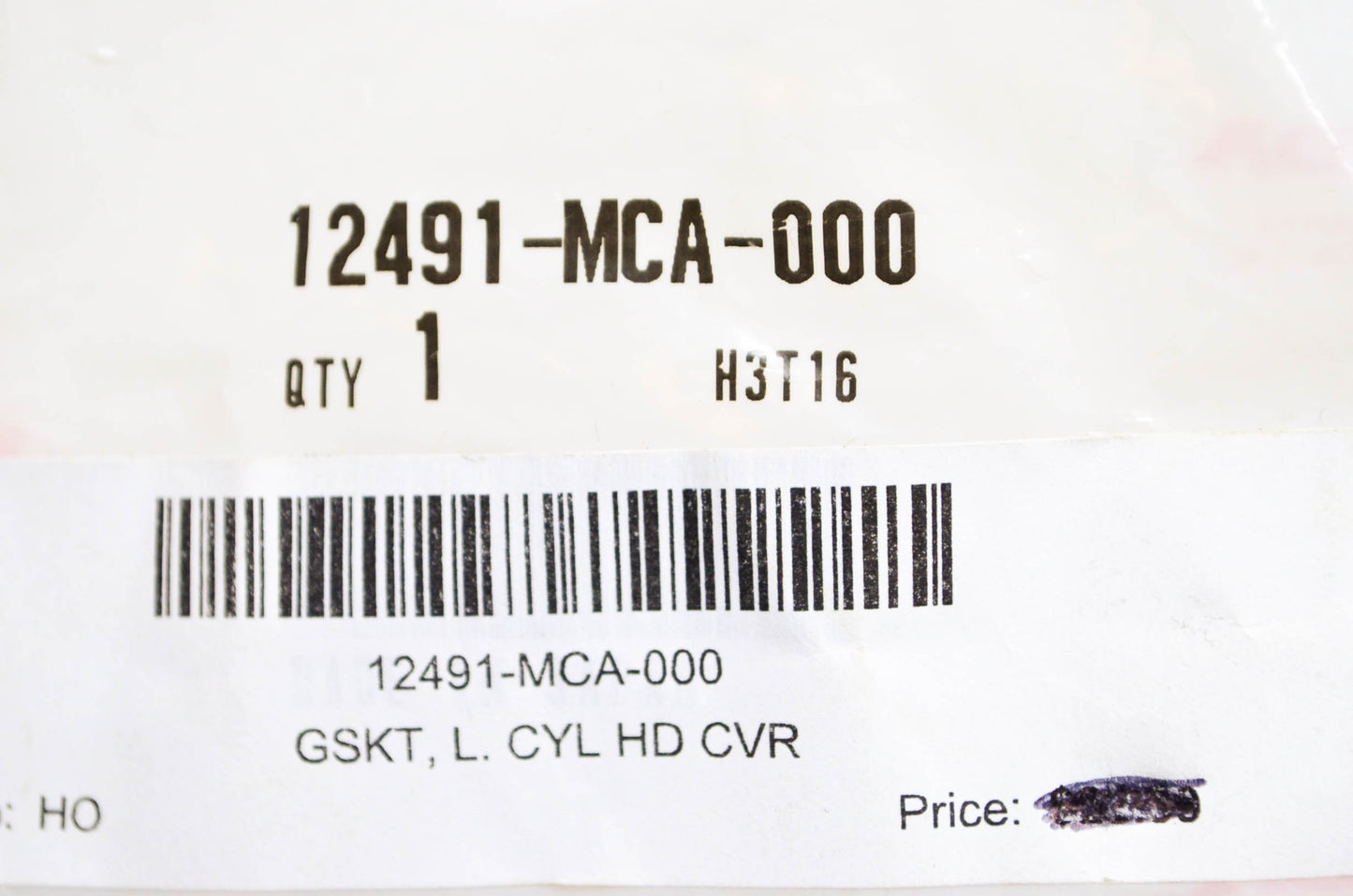 OEM Honda 12491-MCA-000 Left Cylinder Head Cover Gasket NOS
