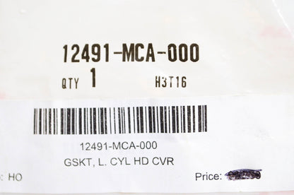 OEM Honda 12491-MCA-000 Left Cylinder Head Cover Gasket NOS