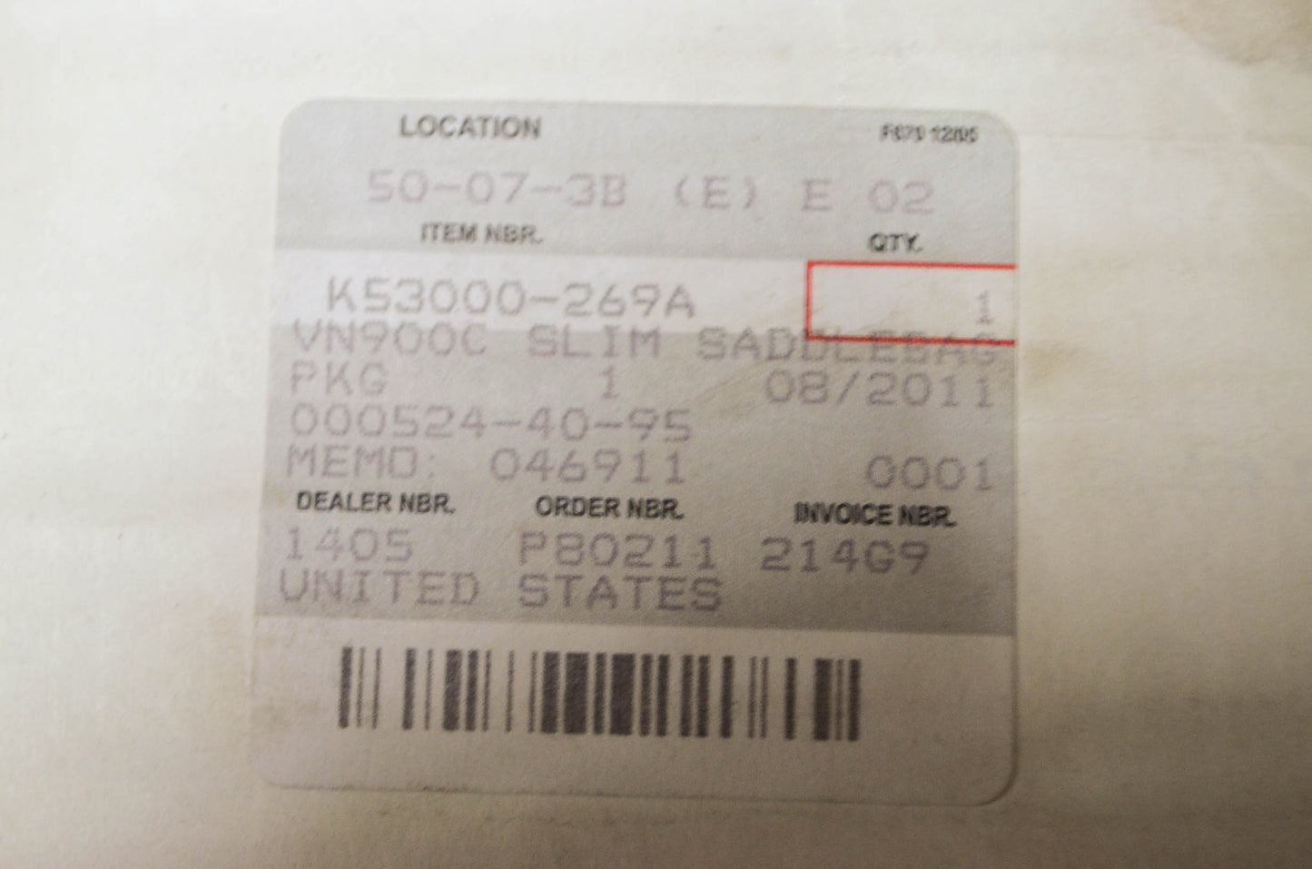 OEM Kawasaki K53000-269A Vulcan Slim Saddlebags NOS