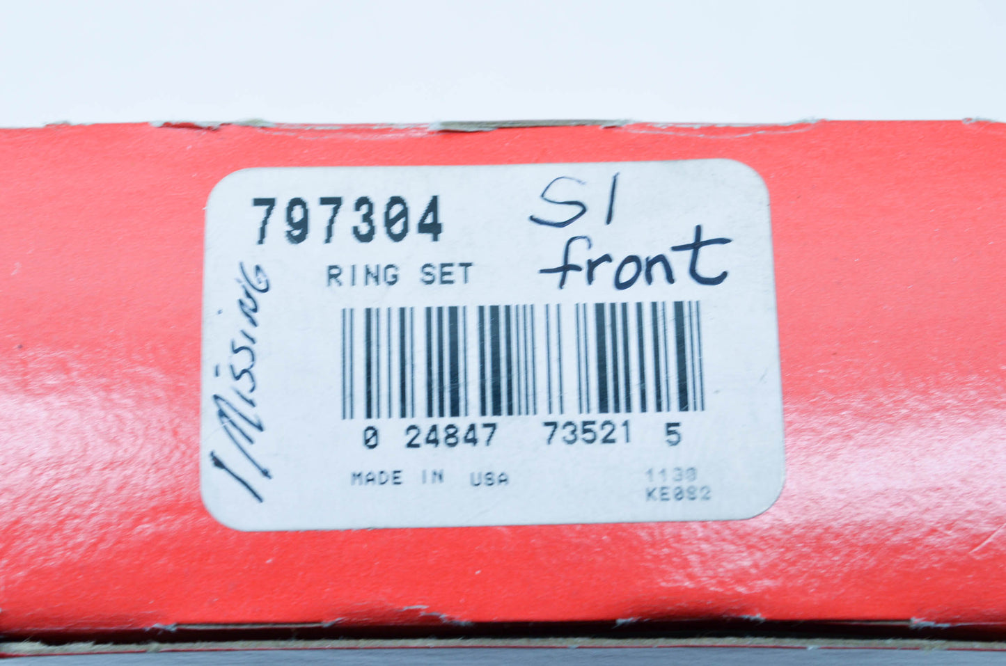 Piston Ring Kit Missing Oil Ring NOS