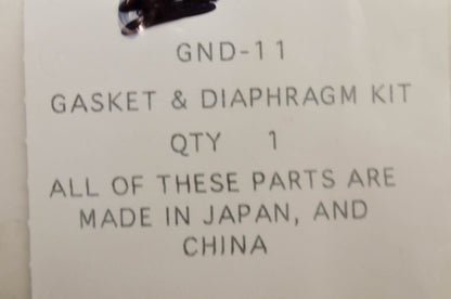 New Zama GND-11 Diaphragm & Gasket Kit NOS