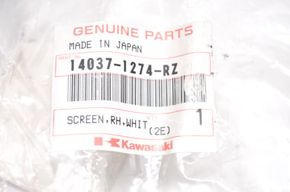 OEM Kawasaki 14037-1274-RZ Right Hand White Screen NOS