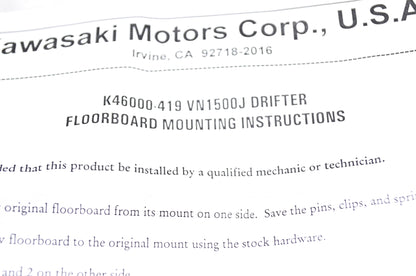 Floorboard Mounting Kit VN1500J Drifter NOS