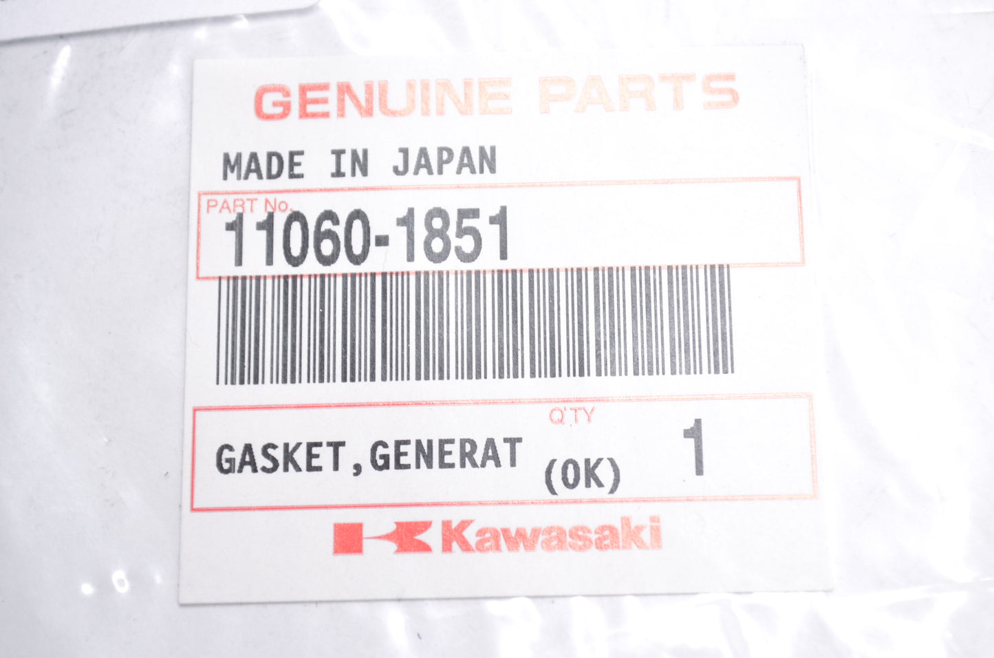 New OEM Kawasaki 11060-1851 Generator Cover Gasket NOS