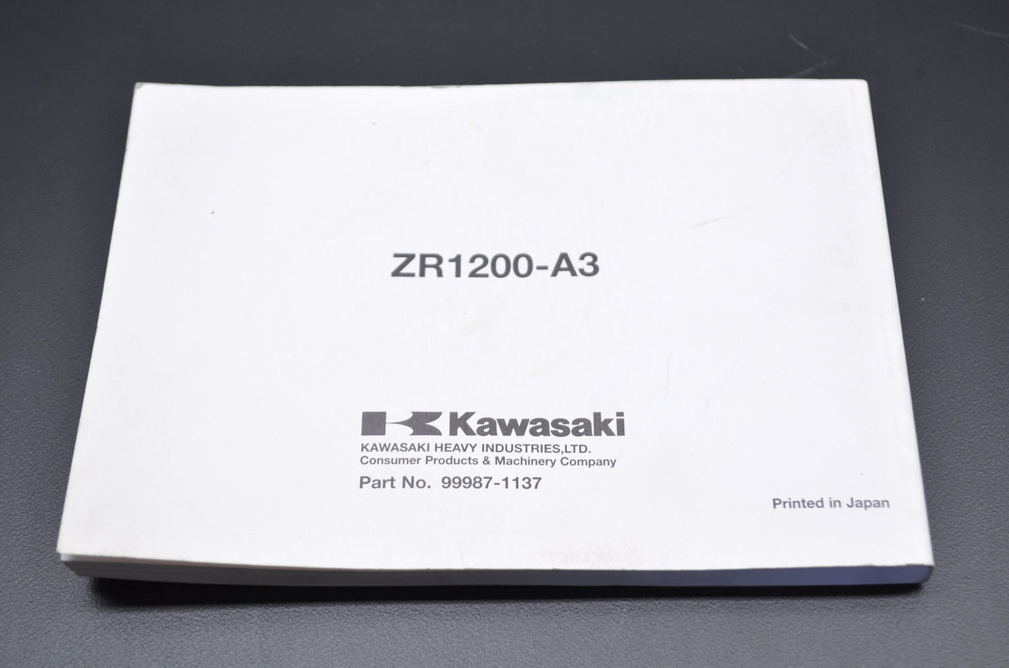 OEM Kawasaki 99987-1137 Owner's Manual ZR1200-A3