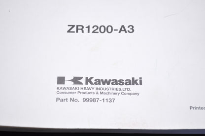 OEM Kawasaki 99987-1137 Owner's Manual ZR1200-A3